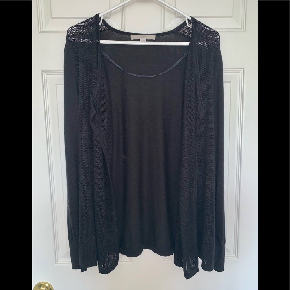 Loft Waterfall Mixed Media Cardigan